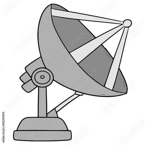 parabola satellite illustration hand drawn isolated vector	
