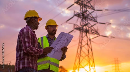 Engineers Planning at Powerline Site