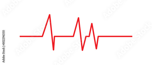 Heart beat red line icon. EKG heart beat line, vector. Cardiogram line icon, sign. Heartbeat pulse vector. Vector illustration.
