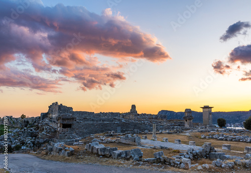 Explore the ancient ruins of Xanthos, an Lycian city in Turkey, perched on two hills overlooking the Xanthos River. Rich history and stunning views await. photo