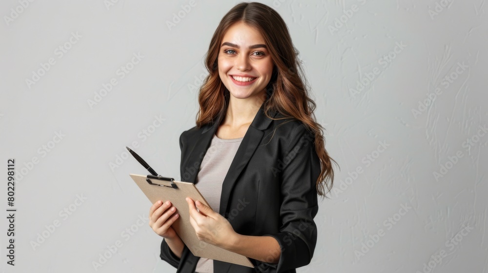 Smiling Professional Woman with Clipboard Smiling Professional Woman with Clipboard