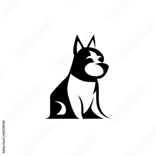 simple clean minimal creative bold sitting westie dog logo  vector illustration flat 2
