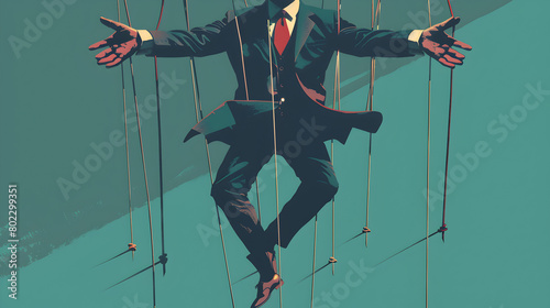 Illustration of a puppet on strings to show lack of control.


