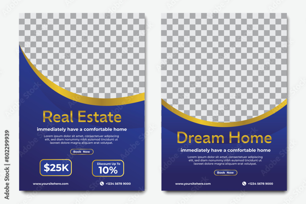 Luxury home for sale poster template	