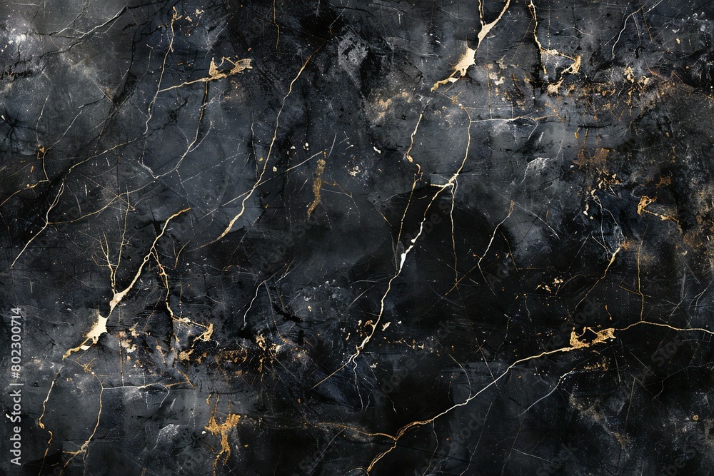 Black marble texture with gold veins,  Abstract background and texture for design