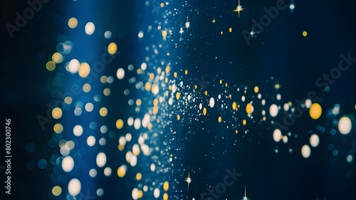 abstract blue background with bokeh lights and stars  ai generated