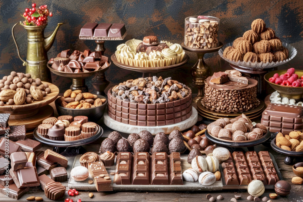 A Symphony of Sweets: Indulgent Delights on a Table A Symphony of Sweets: Indulgent Delights on a Table