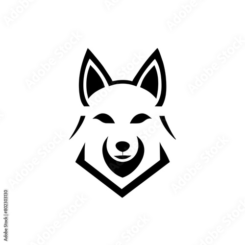 simple clean minimal creative bold geometric westie dog logo  vector illustration flat 2