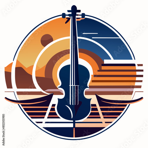 logo for a music school, vector illustration flat 2