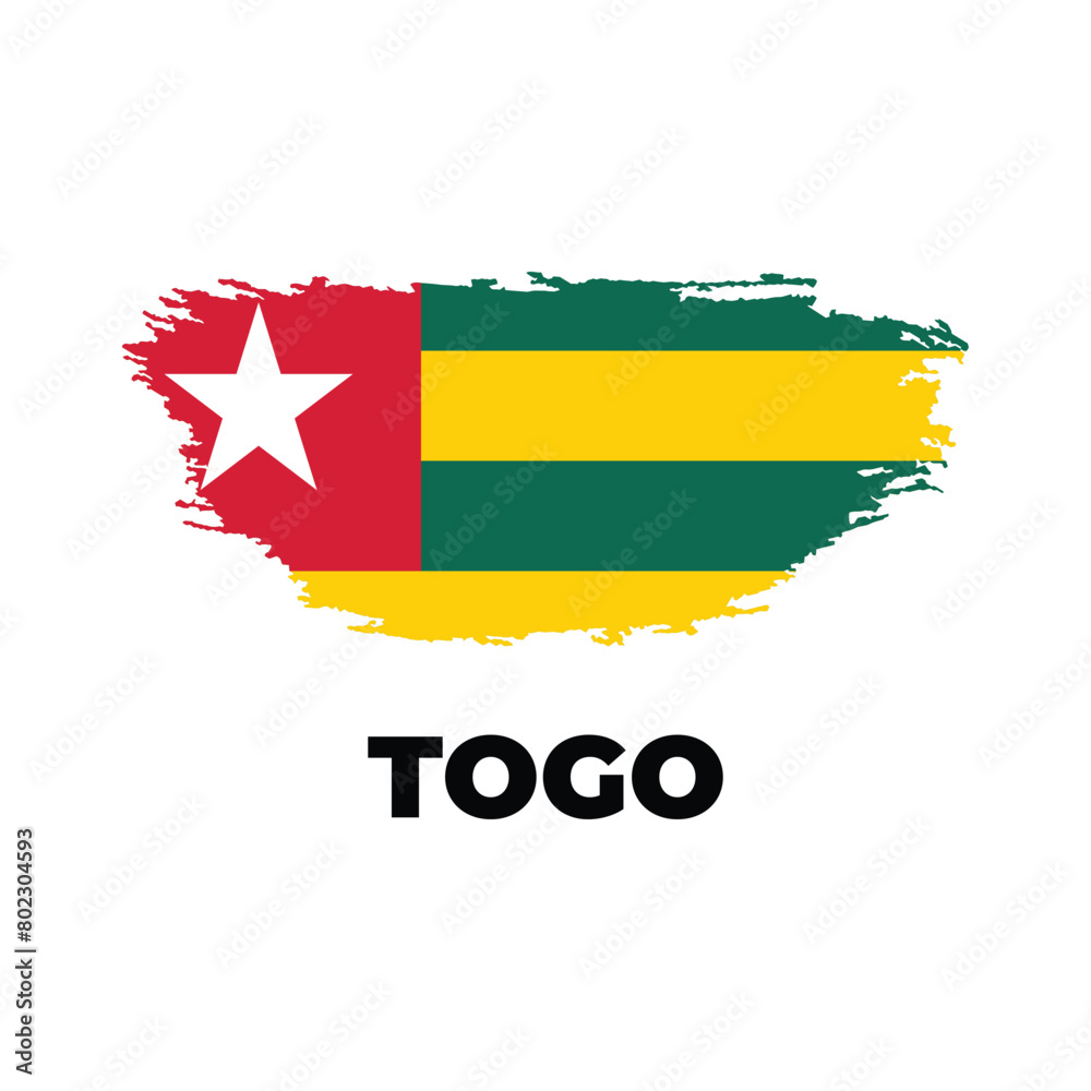 Obraz premium Happy independence day of Togo with creative brush flag background