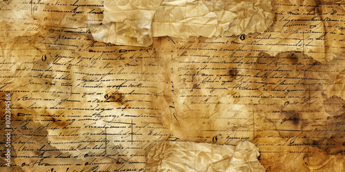 Vintage Handwritten Letters, Historical Document Collage