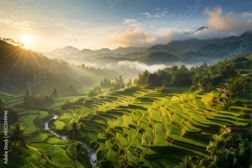early morning light bathes philippine rice terraces cascading down mountain slopes  2 