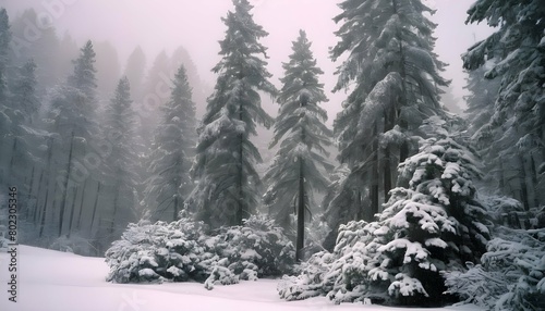 Majestic Snow Covered Pine Trees In A Winter Fore  2 © Azmat