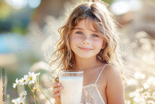 Milky Dreams, World milk day wit cute girl  photo