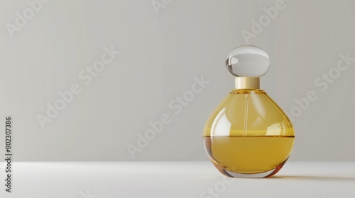 Golden Perfume Bottle with Large Clear Cap