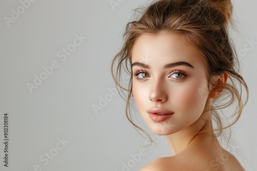 Soft-focus portrait of a beautiful young woman