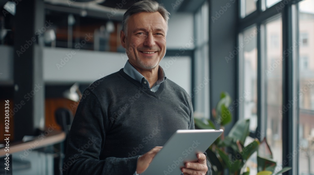 Smiling Senior Man with Tablet Smiling Senior Man with Tablet