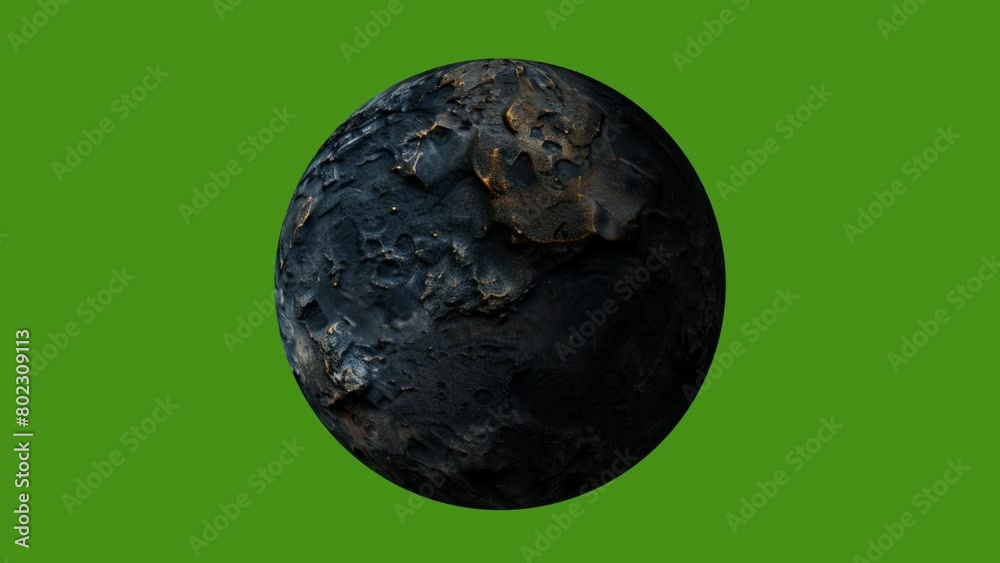 Unknown planet rotating on chromakey background Unknown planet rotating on chromakey background
