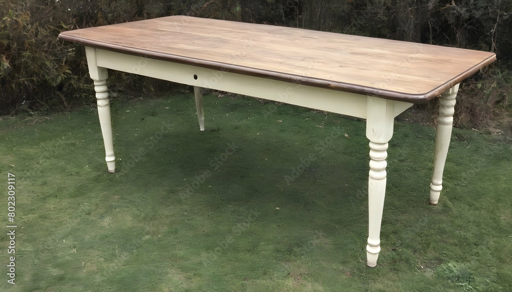 A Vintage Farmhouse Table With Turned Legs  2