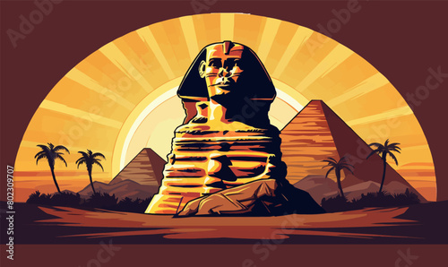 Great Sphinx of Giza silhouette design vector illustration
