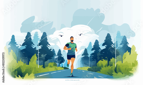 Marathon vector flat minimalistic isolated illustration