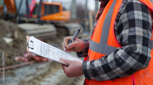 Construction Worker Checking Checklist