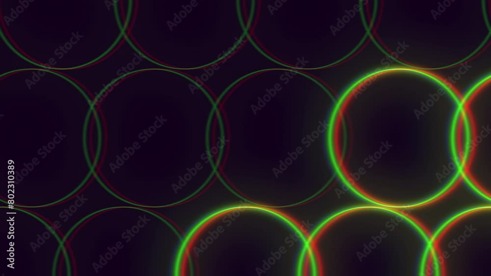 Vibrant circles in green and yellow form an intriguing and visually appealing pattern against a dark background. Sizes varying, creating a captivating design