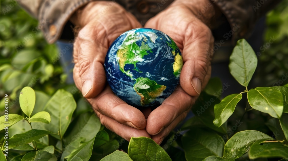 Hands Holding a Small Globe Hands Holding a Small Globe