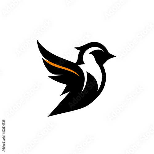 simple clean b bird logo mascot, vector illustration flat 2