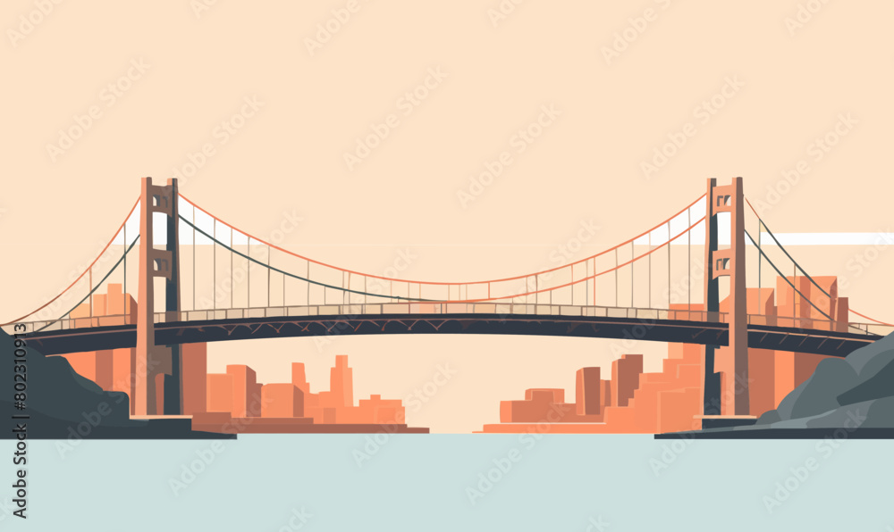 Fototapeta premium bridge vector flat minimalistic asset isolated vector style illustration -