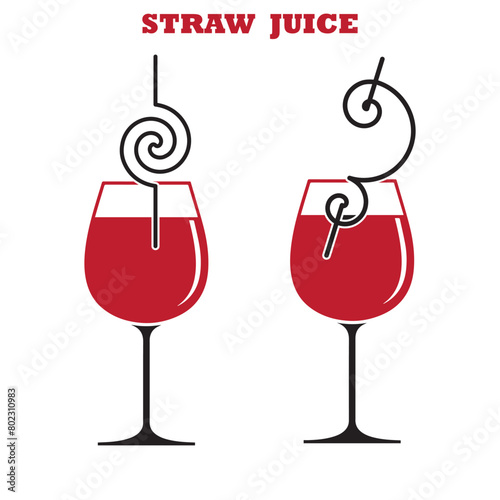  juice soda ad template in the concept of chilling drink for summer. Drink & Alcohol - outline icon set