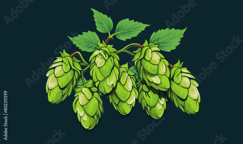 Hops vector flat minimalistic asset isolated vector style illustration