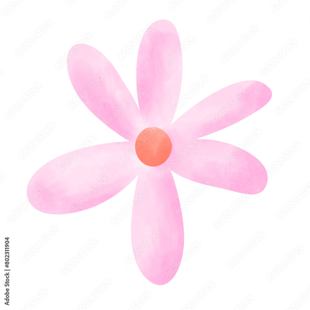 pink flower hand paint 