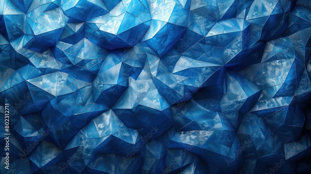 Naklejka premium Abstract Painting of Blue and White Shapes