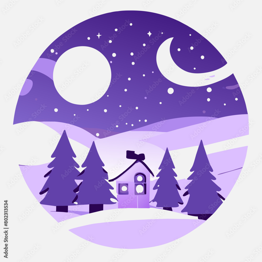 night before christmas and we have a gift for you, vector illustration flat 2