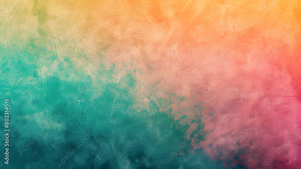 Orange teal green pink abstract grainy gradient Background. Generative AI.