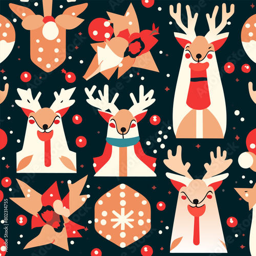christmas personalized simple pattern, vector illustration flat 2