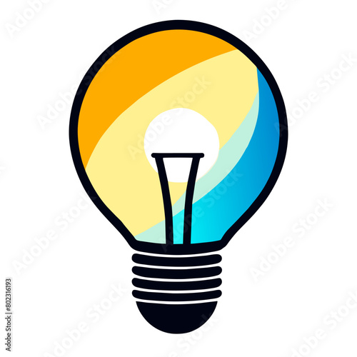 bulblight icon isolated on white, vector illustration flat 2 photo