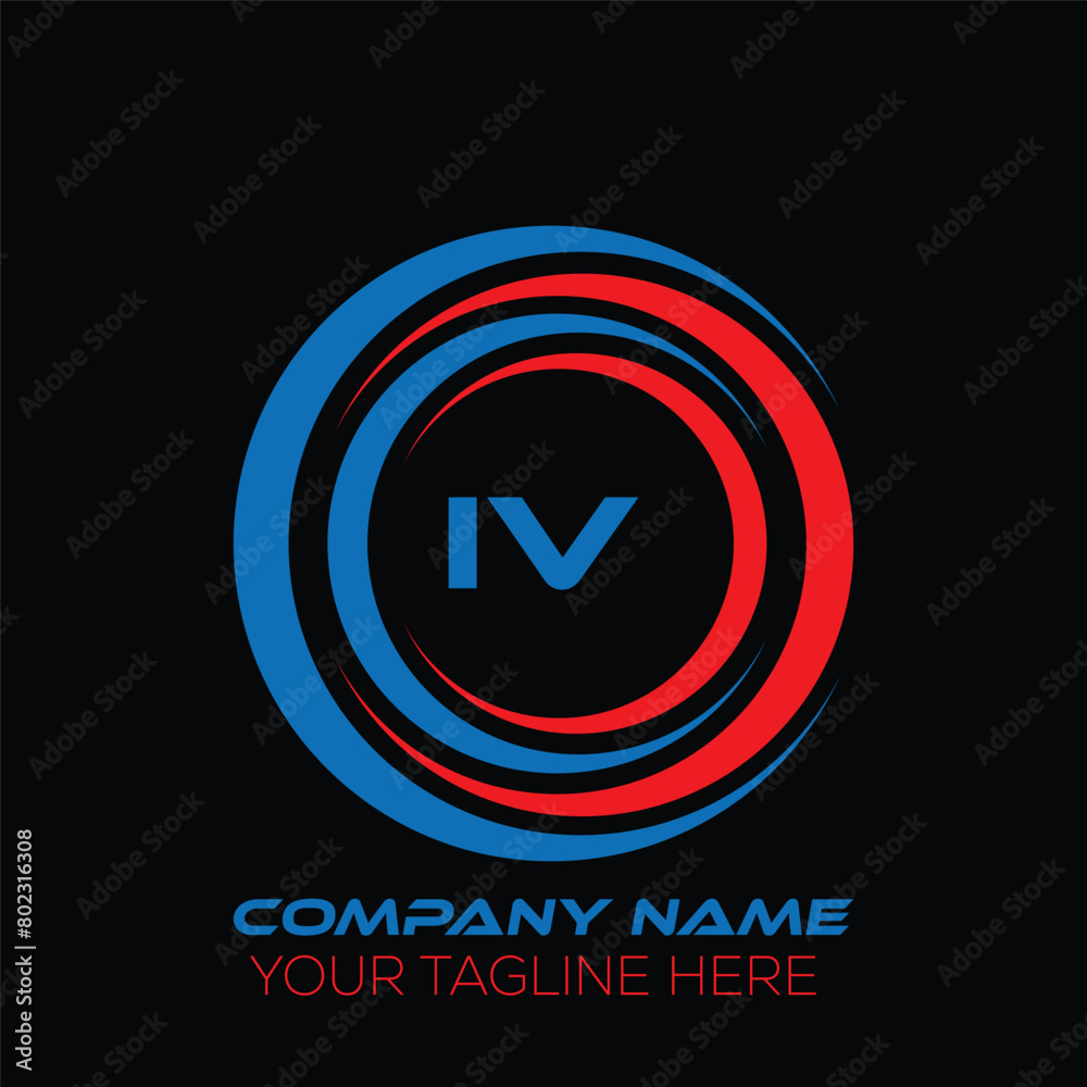 IV letter logo creative design. IV unique design. IV letter logo design on black background. IV letter logo creative design. IV unique design. IV letter logo design on black background.