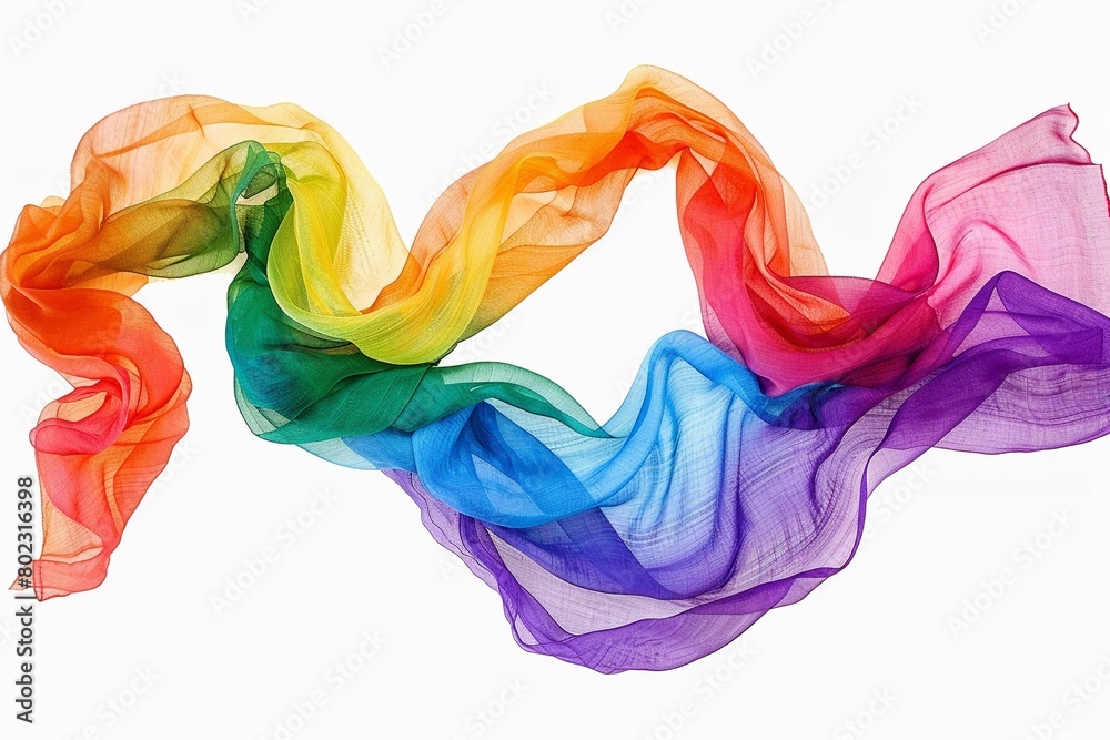 Clipart of a rainbow-striped scarf flowing with a gentle breeze Clipart of a rainbow-striped scarf flowing with a gentle breeze