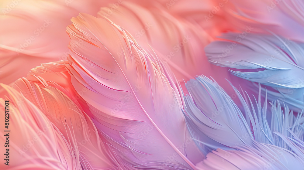 Abstract Background of Feathers in Pastel Color Abstract Background of Feathers in Pastel Color