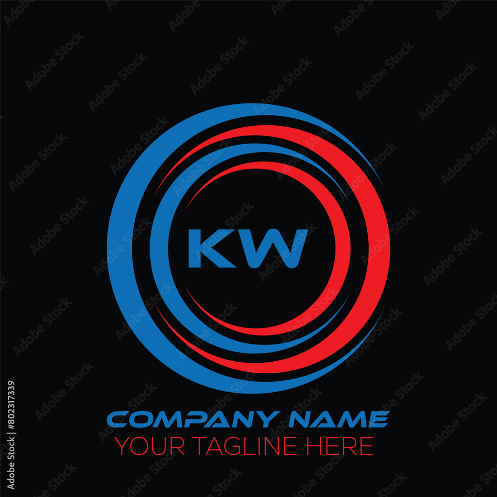 KW letter logo creative design. KW unique design. KW letter logo design on black background. KW letter logo creative design. KW unique design. KW letter logo design on black background.