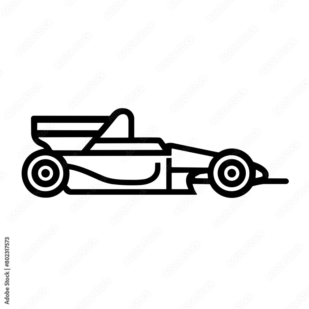 Simple formula racing car black isolated icon. Simple formula racing car black isolated icon.