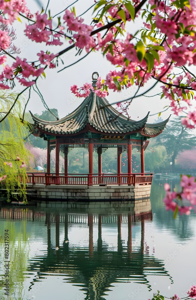 Japanese traditonal Pagoda templ inbotanical garden, garden architecture inspired by the principles of feng shui Japanese traditonal Pagoda templ inbotanical garden, garden architecture inspired by the principles of feng shui
