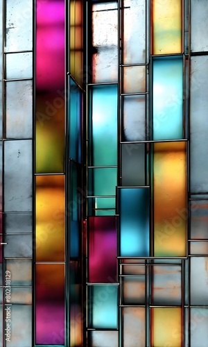 Colorful abstract stained glass window concept. photo