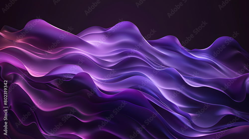 Purple Waves on Dark Background. Generative AI. Purple Waves on Dark Background. Generative AI.