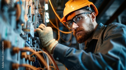 Electricians in industrial areas maintain and repair electrical systems.