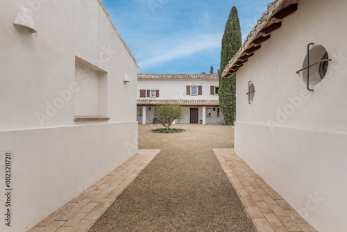 Access hallway from the outside to the interior patio of an Andalusian farmhouse style country house