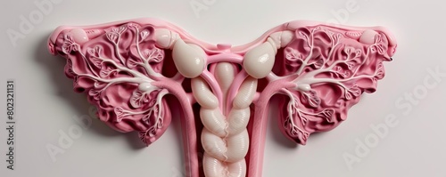 3D illustration of human ovary. photo