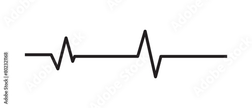 Heart beat line icon. Heart pulse silhouette, icon, symbol. EKG and Cardiogram heart beat line, vector.